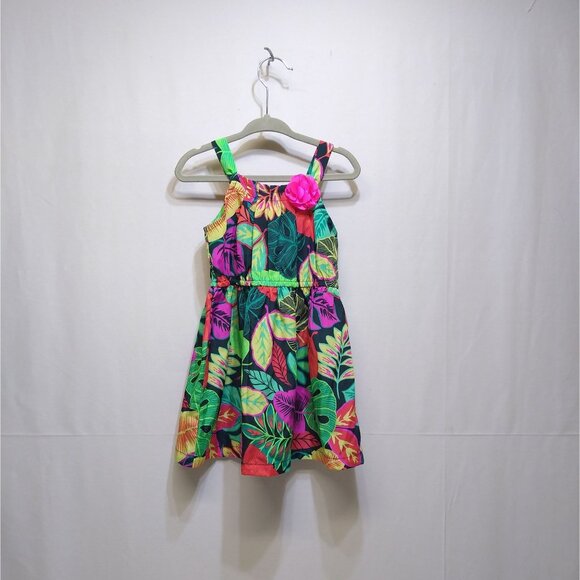 Cherokee Girls' 2T Tropical Print Sleeveless Spaghetti Straps Dress Floral Print - Picture 1 of 5